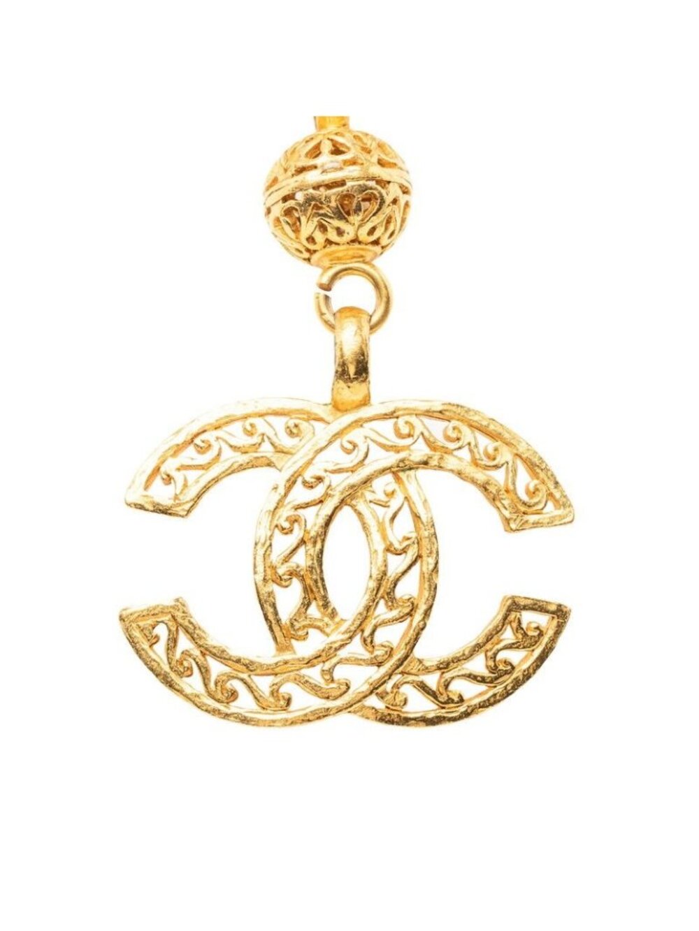 Chanel Vintage CC Logo Chain Necklace Gold Plated